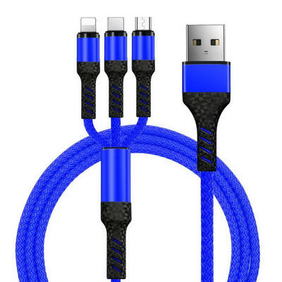 3 In 1 Micro USB Data Cable Portable Universal Nylon Cord Fast Charging Line For Mobile Phones-1m
3 In 1 Micro USB Data Cable Portable Universal Nylon Cord Fast Charging Line For Mobile Phones-1m