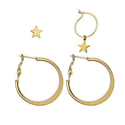 EK226 4Pcsset New Fashion Earrings Creative Gold Color Star Earrings Circular Loop Earring Ladys Personality Brincos Wholesale
EK226 4Pcsset New Fashion Earrings Creative Gold Color Star Earrings Circular Loop Earring Ladys Personality Brincos Wholesale