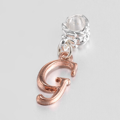 Large Hole Alloy Letter Pendant European Dangle Beads Rose Gold & Silver LetterG 30mm Hole 5mm
Large Hole Alloy Letter Pendant European Dangle Beads Rose Gold & Silver LetterG 30mm Hole 5mm