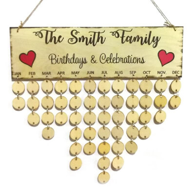 Wooden Calendar Board Sign Family Celebration&Birthday Reminder DIY Wooden Craft for Home Decoration
Wooden Calendar Board Sign Family Celebration&Birthday Reminder DIY Wooden Craft for Home Decoration