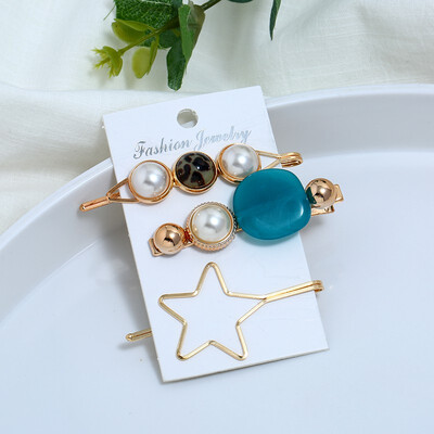 Pearl Hair Clip Set Pearl Hairpin Three-piece Candy Color Five-pointed Star Hairpin Headdress Accessories
Pearl Hair Clip Set Pearl Hairpin Three-piece Candy Color Five-pointed Star Hairpin Headdress Accessories