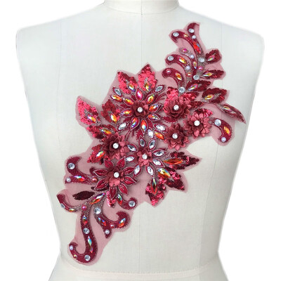 Rhinestone Lace Dark Red Beaded Applique with Sequins DIY Fabric Trim for Clothes Accessories Hardware Exquisite 3D
Rhinestone Lace Dark Red Beaded Applique with Sequins DIY Fabric Trim for Clothes Accessories Hardware Exquisite 3D