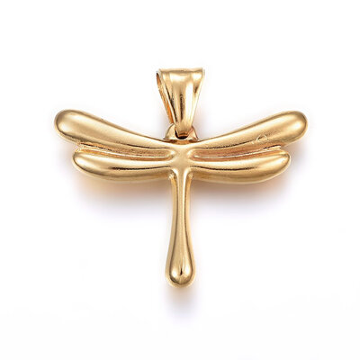 304 Stainless Steel Pendants Large Hole Pendants Dragonfly Golden 26x36x4mm Hole 9x5mm
304 Stainless Steel Pendants Large Hole Pendants Dragonfly Golden 26x36x4mm Hole 9x5mm