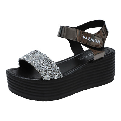 New summer 2019 fairy sandals women sponge cake thick sequins toe Korean version of Joker fashion Roman women shoes
New summer 2019 fairy sandals women sponge cake thick sequins toe Korean version of Joker fashion Roman women shoes