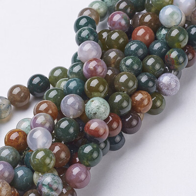 Gemstone Beads Strands Natural Indian Agate Round about 8mm in diameter hole about 1mm 1516"
Gemstone Beads Strands Natural Indian Agate Round about 8mm in diameter hole about 1mm 1516"