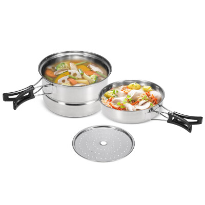 3Pcs Camping Cookware Set Stainless Steel Pot Frying Pan Steaming Rack Outdoor Home Kitchen Cooking Set
3Pcs Camping Cookware Set Stainless Steel Pot Frying Pan Steaming Rack Outdoor Home Kitchen Cooking Set