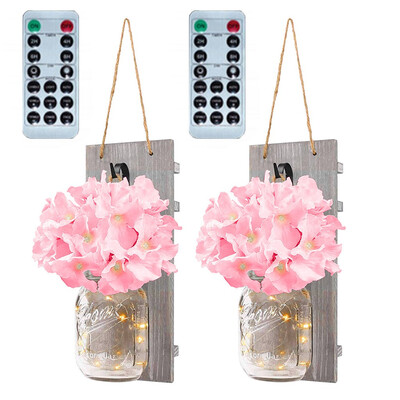Gobestart Mason Jar Sconce Wall Decor With LED Fairy Lights Rustic Home Decor Vase 2PC
Gobestart Mason Jar Sconce Wall Decor With LED Fairy Lights Rustic Home Decor Vase 2PC