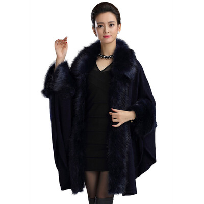 Fashion Women Furry Cape Knit Wrap Scarf Shawl Cape Coat With Luxury Faux Fur Collar Sweater Plus Size 2019
Fashion Women Furry Cape Knit Wrap Scarf Shawl Cape Coat With Luxury Faux Fur Collar Sweater Plus Size 2019