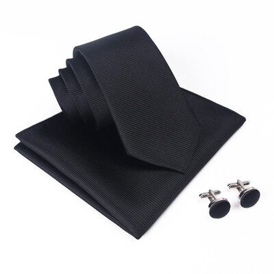 Solid color thread tie set mens cufflinks square scarf tie three-piece suit suit dress with essential tie
Solid color thread tie set mens cufflinks square scarf tie three-piece suit suit dress with essential tie