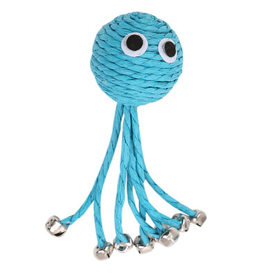 Pet Funny Playing Toy Blue Baby Octopus Woven By Paper Rope Scratch-resistant Pet Playing Toy With Bell For Cats
Pet Funny Playing Toy Blue Baby Octopus Woven By Paper Rope Scratch-resistant Pet Playing Toy With Bell For Cats