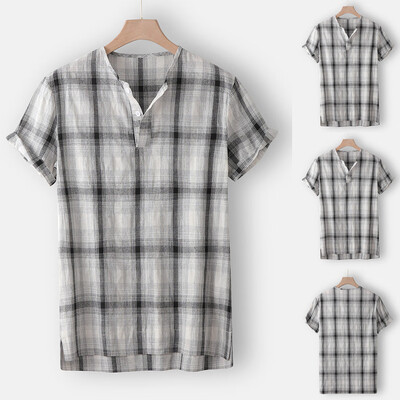 Toponeto Fashion Mens Casual Button Hawaii Plaid Print Beach Short Sleeve Top Blouse
Toponeto Fashion Mens Casual Button Hawaii Plaid Print Beach Short Sleeve Top Blouse