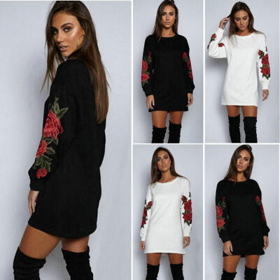 Womens Long Sleeve Floral Pullover Long Tops Blouse Casual T Shirt Mini Dress
Womens Long Sleeve Floral Pullover Long Tops Blouse Casual T Shirt Mini Dress
