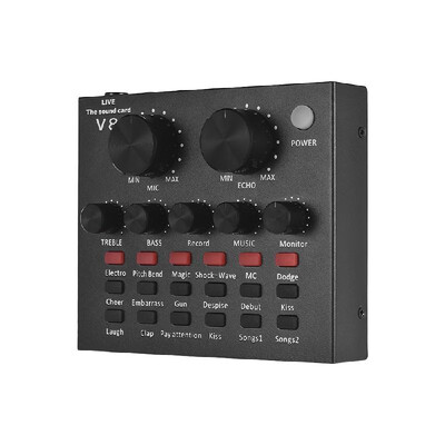 External Audio Mixing Sound Card USB Audio Interface BT Connection with Multiple Sound Effects Built-in Rechargeable Battery for
External Audio Mixing Sound Card USB Audio Interface BT Connection with Multiple Sound Effects Built-in Rechargeable Battery for
