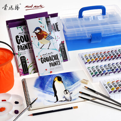 Montmartre Mont Marte 10 pieces 12 color gouache paint kit toolbox color palette bucket brush gouache paper art set PMHSsf12s11jt-1
Montmartre Mont Marte 10 pieces 12 color gouache paint kit toolbox color palette bucket brush gouache paper art set PMHSsf12s11jt-1