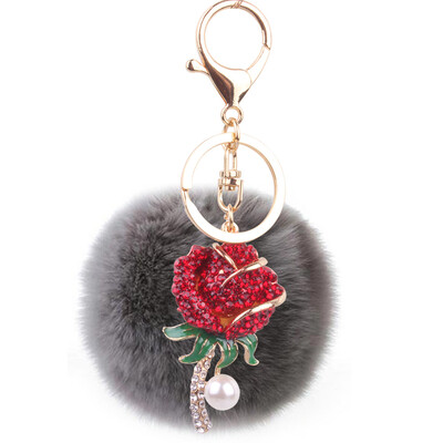 Korean fashion pink rose keychain creative rex rabbit plush ball car bag pendant small gifts
Korean fashion pink rose keychain creative rex rabbit plush ball car bag pendant small gifts