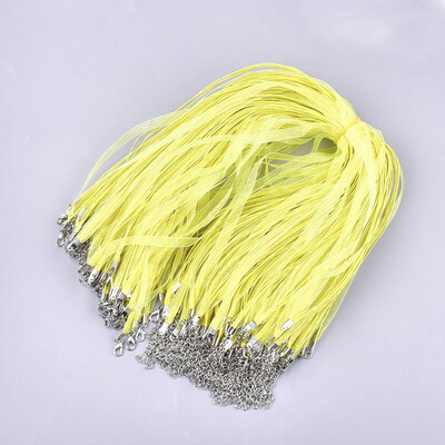Waxed Cord&Organza Ribbon Necklace Making with Iron Lobster Claw Clasps Platinum Yellow 176"178"45455cm 7mm
Waxed Cord&Organza Ribbon Necklace Making with Iron Lobster Claw Clasps Platinum Yellow 176"178"45455cm 7mm