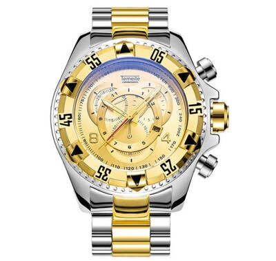 personality men stainless steel big watches golden fashion male top luxury quartz watch American style calendar clock
personality men stainless steel big watches golden fashion male top luxury quartz watch American style calendar clock