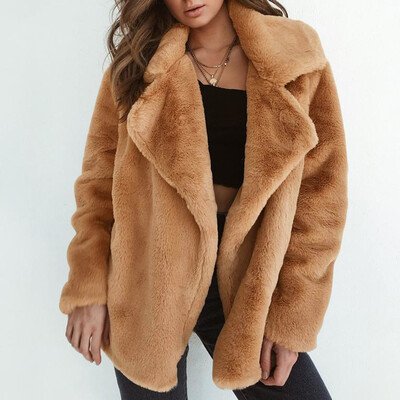 Roseonmyhand Women Winter Coat Keep Warm Outerwear Loose Big Collar Fur Coat 
Roseonmyhand Women Winter Coat Keep Warm Outerwear Loose Big Collar Fur Coat