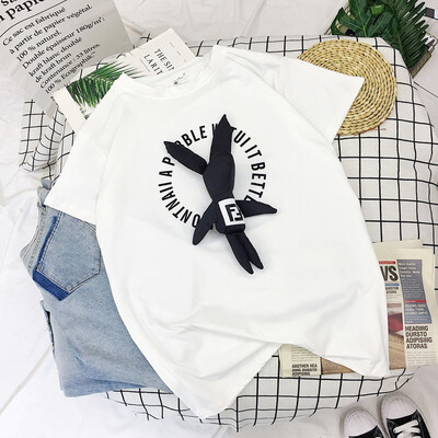 Women Cotton Harajuku T-Shirt Summer Female Top Tee For Lady Girl Funny Round neck T-shirts Hipster With Cute Doll Decor
Women Cotton Harajuku T-Shirt Summer Female Top Tee For Lady Girl Funny Round neck T-shirts Hipster With Cute Doll Decor