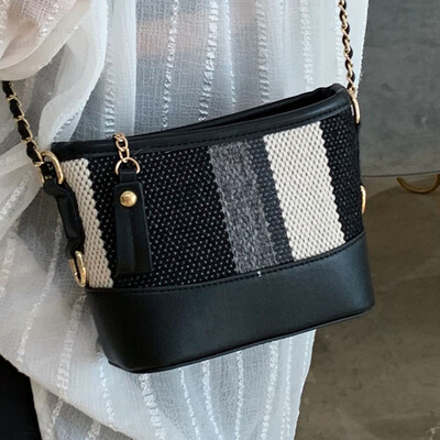 Women 2019 new wave Korean color bucket bag fashion Joker stripes shoulder slung bag
Women 2019 new wave Korean color bucket bag fashion Joker stripes shoulder slung bag