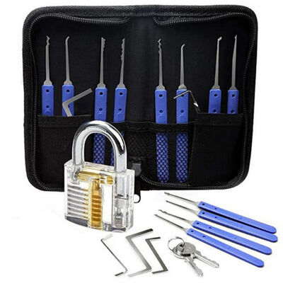 17pcs Padlock Locksmith Training Starter1 Practice Kit Locks Unlocking Pick Tool Blue 12 pieces 5 pins 1 padlock
17pcs Padlock Locksmith Training Starter1 Practice Kit Locks Unlocking Pick Tool Blue 12 pieces 5 pins 1 padlock