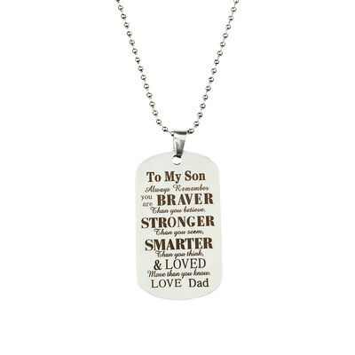 to My Son Daughter Necklace from Mom Dad Stainless Steel Pendant Necklace Best Graduation Wedding&Birthday Gifts
to My Son Daughter Necklace from Mom Dad Stainless Steel Pendant Necklace Best Graduation Wedding&Birthday Gifts