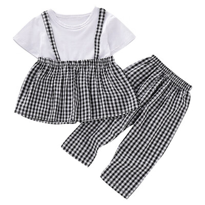 Lovely Children Newborn Girls Plaid Stitching Short T-shirt Round Collar Casual TopsPants 2pcs 0-5 Toddler Baby Clothes
Lovely Children Newborn Girls Plaid Stitching Short T-shirt Round Collar Casual TopsPants 2pcs 0-5 Toddler Baby Clothes