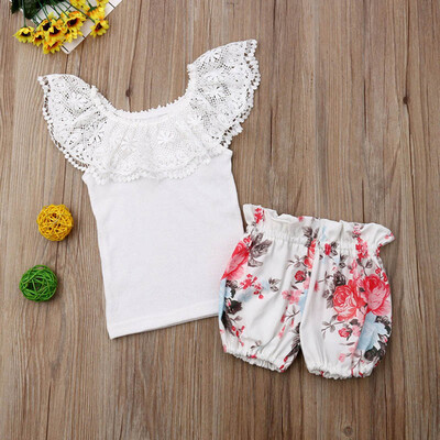 Summer Baby Girl Sets Kids Casual Lace Short Sleeve Top Floral Printing Short Pants Kids Two-piece Outfit Set 0-4Y
Summer Baby Girl Sets Kids Casual Lace Short Sleeve Top Floral Printing Short Pants Kids Two-piece Outfit Set 0-4Y