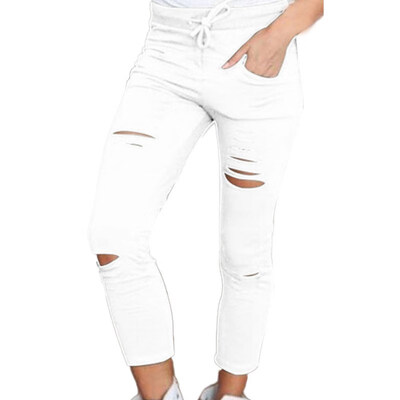 Female Trousers Women Hole leggings Ripped Pants Slim Stretch Drawstring Trousers Pants Army Green Pants
Female Trousers Women Hole leggings Ripped Pants Slim Stretch Drawstring Trousers Pants Army Green Pants
