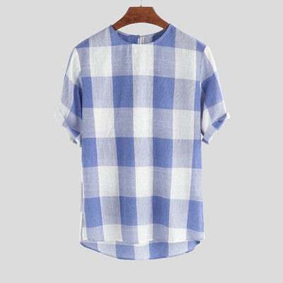 Toponeto Mens Summer New Style Fashion Lattice Cotton Hemp Short Sleeve Comfortable Top
Toponeto Mens Summer New Style Fashion Lattice Cotton Hemp Short Sleeve Comfortable Top