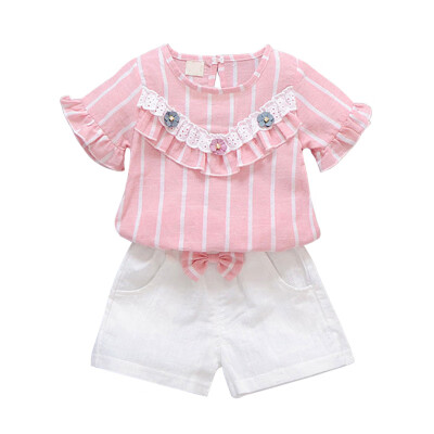 Baby Girls Clothes Set 2PCs Short Sleeve Striped TopsShorts Cute Kids Clothes Children Clothing Set 1-4T
Baby Girls Clothes Set 2PCs Short Sleeve Striped TopsShorts Cute Kids Clothes Children Clothing Set 1-4T