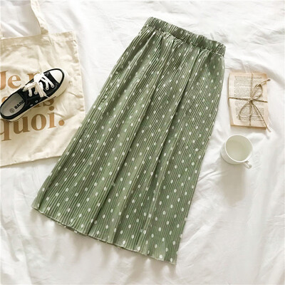 Polka Dot Print Skirt Women Elastic Waist Lace Up Summer Skirts Pleated Long Skirt Ladies Elegant Female Elegant
Polka Dot Print Skirt Women Elastic Waist Lace Up Summer Skirts Pleated Long Skirt Ladies Elegant Female Elegant