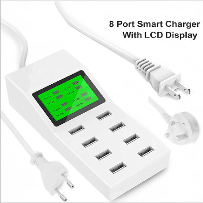 8-port USB Charger station with LCD display Multi-port usb Wall Charger with Smart IC Technology for smartphone
8-port USB Charger station with LCD display Multi-port usb Wall Charger with Smart IC Technology for smartphone