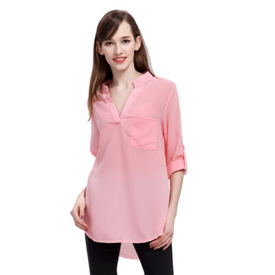 Womens Shirt New Summer Chiffon Blouse Women Shirts Long Sleeve Pocket Tops Casual Loose Blouses Dip Hem Plus Size For Ladies
Womens Shirt New Summer Chiffon Blouse Women Shirts Long Sleeve Pocket Tops Casual Loose Blouses Dip Hem Plus Size For Ladies