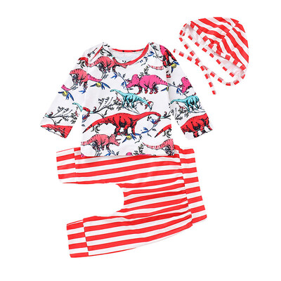 Spring Autumn Baby Girl Casual Dinosaur Pattern Tops Long Sleeve T-shirt Striped Pattern TopsTrousersStriped Hat Outfits Set 3
Spring Autumn Baby Girl Casual Dinosaur Pattern Tops Long Sleeve T-shirt Striped Pattern TopsTrousersStriped Hat Outfits Set 3