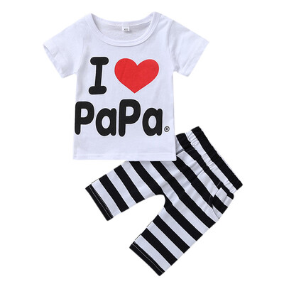Summer Baby Boys Girls Clothes Sets Letter Printing Short Sleeve Top And Striped Trousers Kit Kid Casual Two-piece Outfit Set
Summer Baby Boys Girls Clothes Sets Letter Printing Short Sleeve Top And Striped Trousers Kit Kid Casual Two-piece Outfit Set