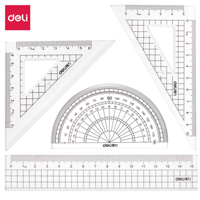 Deli deli students basic ruler triangle ruler protractor drawing combination set of 4 sets 72002 
Deli deli students basic ruler triangle ruler protractor drawing combination set of 4 sets 72002