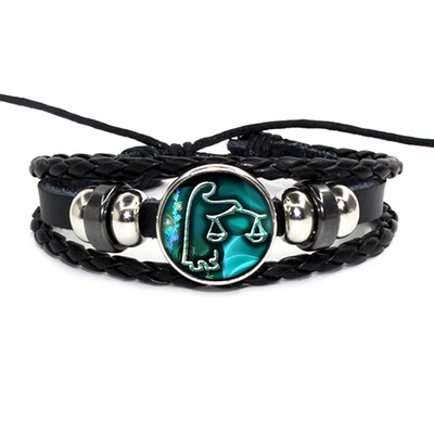 Retro Leather Rope Twelve Constellations Time Gem Weaving Bracelet Fashion Wild Men Women Accessories
Retro Leather Rope Twelve Constellations Time Gem Weaving Bracelet Fashion Wild Men Women Accessories