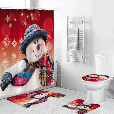 Tailored 4Pcs Christmas shower Curtain Bathroom Anti-slip Carpet Rug Toilet Cover Mat Set
Tailored 4Pcs Christmas shower Curtain Bathroom Anti-slip Carpet Rug Toilet Cover Mat Set