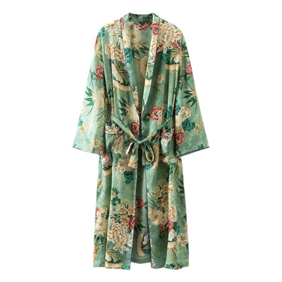 2019 New Vintage Pareo Retro Floral Print Green Long Kimono Jacket Long Sleeve Cardigan Shawl Summer Tops Belted Beachwear
2019 New Vintage Pareo Retro Floral Print Green Long Kimono Jacket Long Sleeve Cardigan Shawl Summer Tops Belted Beachwear