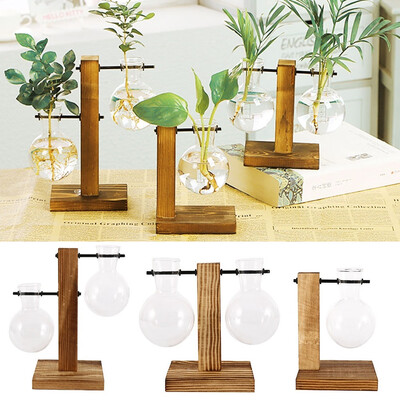 Vintage Hydroponic Plant Vases Transparent Flower Pot Wooden Frame Glass Tabletop Plants Vase for Home Bonsai Decor
Vintage Hydroponic Plant Vases Transparent Flower Pot Wooden Frame Glass Tabletop Plants Vase for Home Bonsai Decor