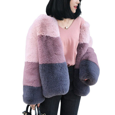 New Winter Women Fashion Casual All-match Faux Fur Coat Imitation Rabbit Fur Color Stitching Long Sleeves Warm Coat Jacket
New Winter Women Fashion Casual All-match Faux Fur Coat Imitation Rabbit Fur Color Stitching Long Sleeves Warm Coat Jacket