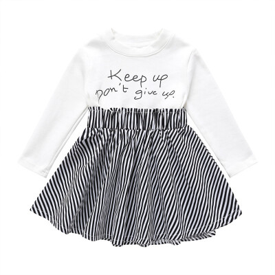 Spring Autumn Casual Fashion girls party dress kids Baby Girl Letter Striped Printing Long Sleeve Princess Dress Toddler
Spring Autumn Casual Fashion girls party dress kids Baby Girl Letter Striped Printing Long Sleeve Princess Dress Toddler