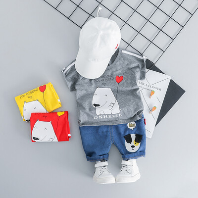 Children Kids Boys Clothing Set Summer Cartoon Bear Printed Short Sleeve T-shirt Round Collar Casual TopsSolid Color Pants
Children Kids Boys Clothing Set Summer Cartoon Bear Printed Short Sleeve T-shirt Round Collar Casual TopsSolid Color Pants