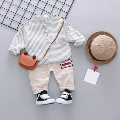 2PcsSet Autumn Baby Boy Adorable Striped Print Long Sleeve Shirt Trousers Casual Outfits
2PcsSet Autumn Baby Boy Adorable Striped Print Long Sleeve Shirt Trousers Casual Outfits