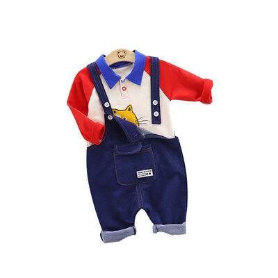 0-4T Spring Autumn Casual Baby Long Sleeve Cartoon Printing Top And Suspender Jeans Kids Two-piece Outfit Set
0-4T Spring Autumn Casual Baby Long Sleeve Cartoon Printing Top And Suspender Jeans Kids Two-piece Outfit Set