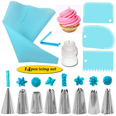 14-piece Set 8 Decorating Mouth Cake Cream Decoration Tool with Smudge Scraper Converter Household Kitchen Baking Tools
14-piece Set 8 Decorating Mouth Cake Cream Decoration Tool with Smudge Scraper Converter Household Kitchen Baking Tools