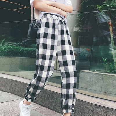 ROPALIA New Fashion Women Autumn Casual Pants Clothes Black White Plaid Female Harem Pants Loose Drawstring Pants Clothing
ROPALIA New Fashion Women Autumn Casual Pants Clothes Black White Plaid Female Harem Pants Loose Drawstring Pants Clothing