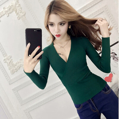 Hot 2018 Winter Autumn Spring Slim Long Sleeve Knitted Sweater Sexy V-Neck Women Sweaters 9 Color Fashion Pullover Pull Femme
Hot 2018 Winter Autumn Spring Slim Long Sleeve Knitted Sweater Sexy V-Neck Women Sweaters 9 Color Fashion Pullover Pull Femme