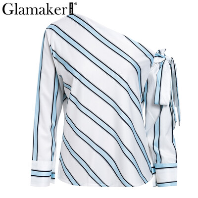 Glamaker Striped chiffon one shoulder women blouse shirt Summer elegant casual female blouses sexy streetwear blusas shirts tops
Glamaker Striped chiffon one shoulder women blouse shirt Summer elegant casual female blouses sexy streetwear blusas shirts tops